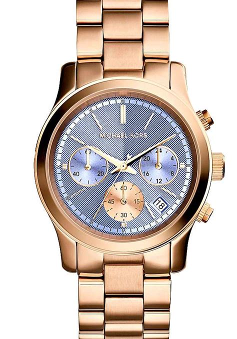 Michael Kors Runway Chronograph Purple Dial Rose